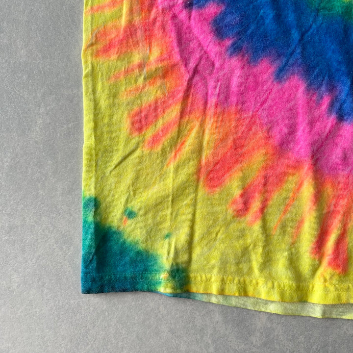 タイダイ染めプリント半袖Tシャツ 総柄 L 古着 メンズ