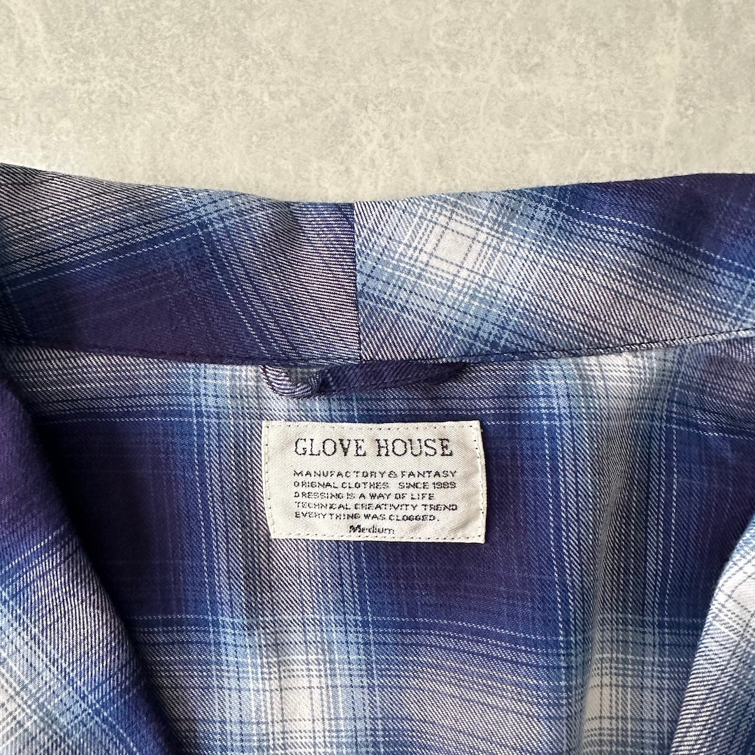 チェック柄ロング丈シャツコート チェック柄 M 古着 メンズ