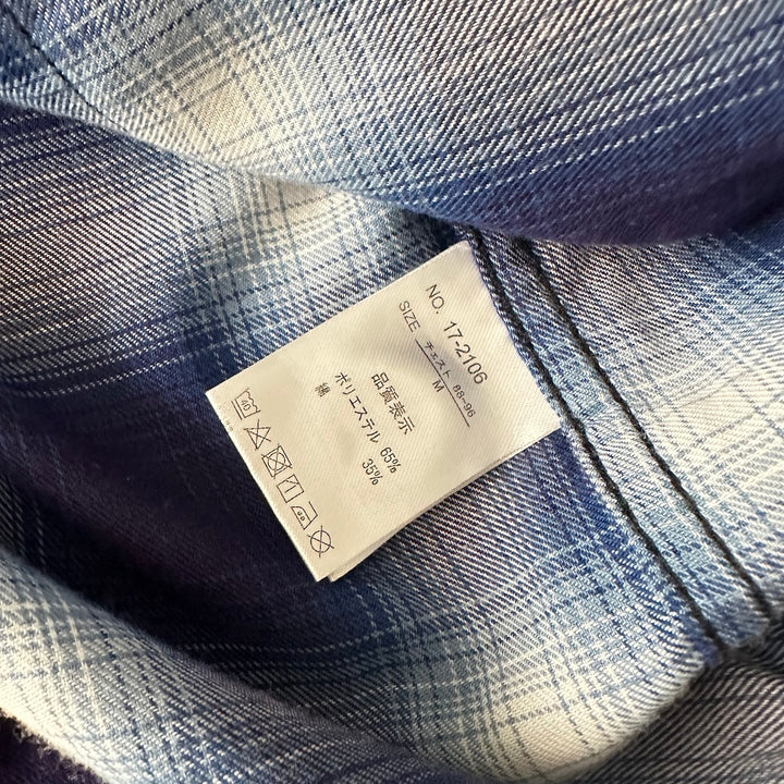 チェック柄ロング丈シャツコート チェック柄 M 古着 メンズ