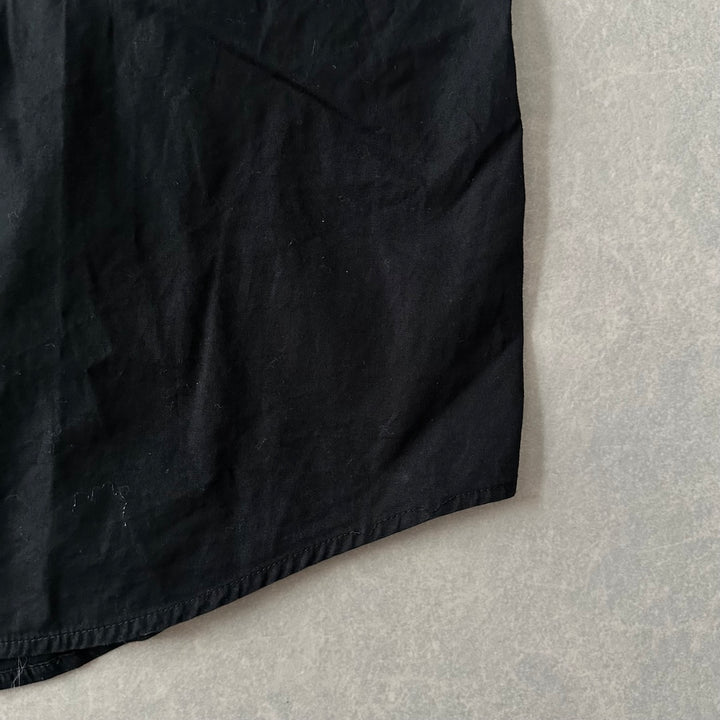 バックフォトプリント長袖シャツ ブラック XL 古着 メンズ