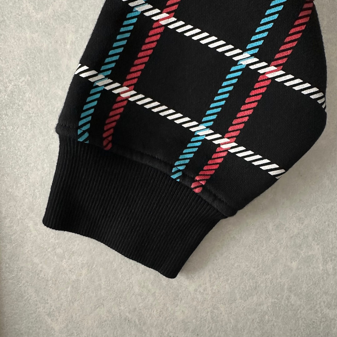 チェック柄スウェットジップアップパーカー チェック柄 M 古着 メンズ