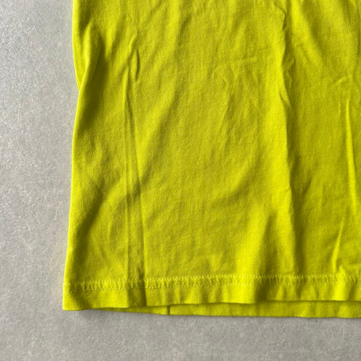 【LEFLAH】アートプリントポケット付き半袖Tシャツ イエロー M 古着 メンズ