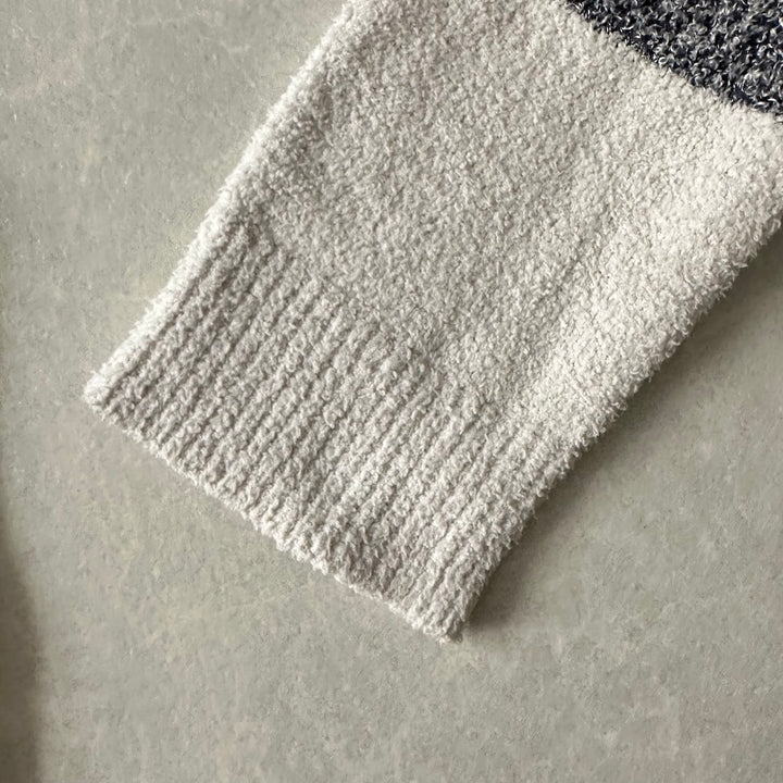 【GELATO PIQUE HOMME】ボーダー柄フリースダブルジップパーカー ボーダー柄 M 古着 メンズ