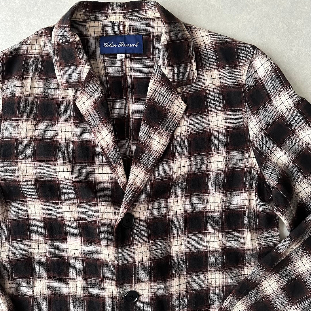 【URBAN RESEARCH】チェック柄ミドル丈チェスターコート チェック柄 38 古着 メンズ
