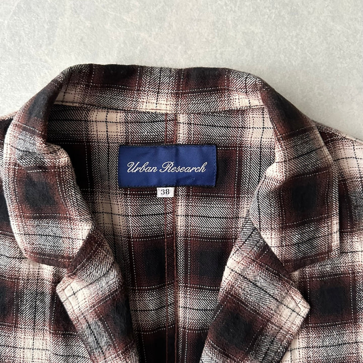 【URBAN RESEARCH】チェック柄ミドル丈チェスターコート チェック柄 38 古着 メンズ