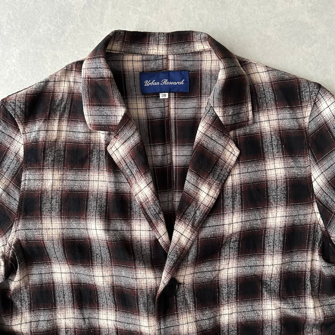 【URBAN RESEARCH】チェック柄ミドル丈チェスターコート チェック柄 38 古着 メンズ