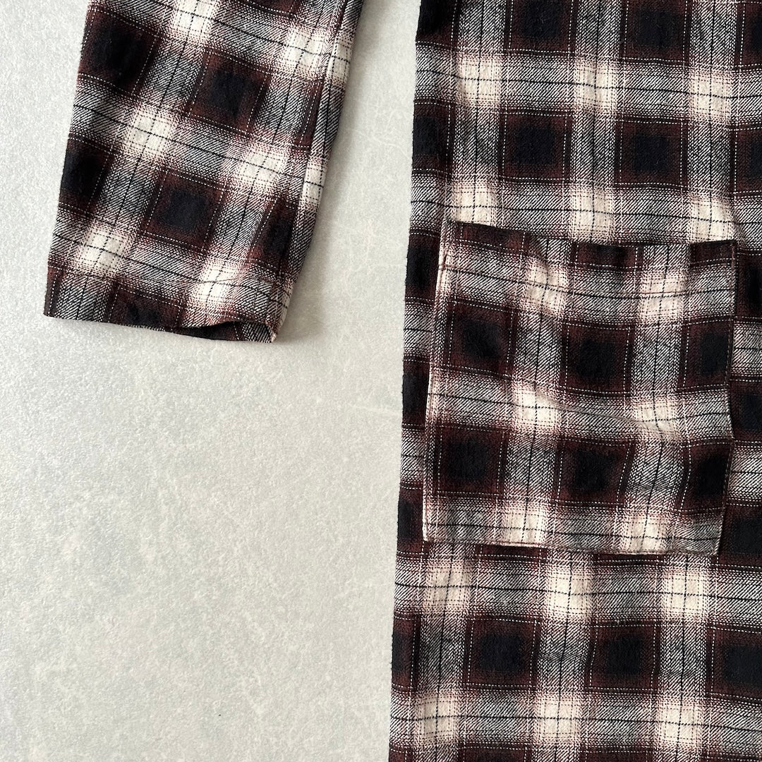 【URBAN RESEARCH】チェック柄ミドル丈チェスターコート チェック柄 38 古着 メンズ