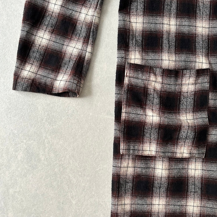 【URBAN RESEARCH】チェック柄ミドル丈チェスターコート チェック柄 38 古着 メンズ