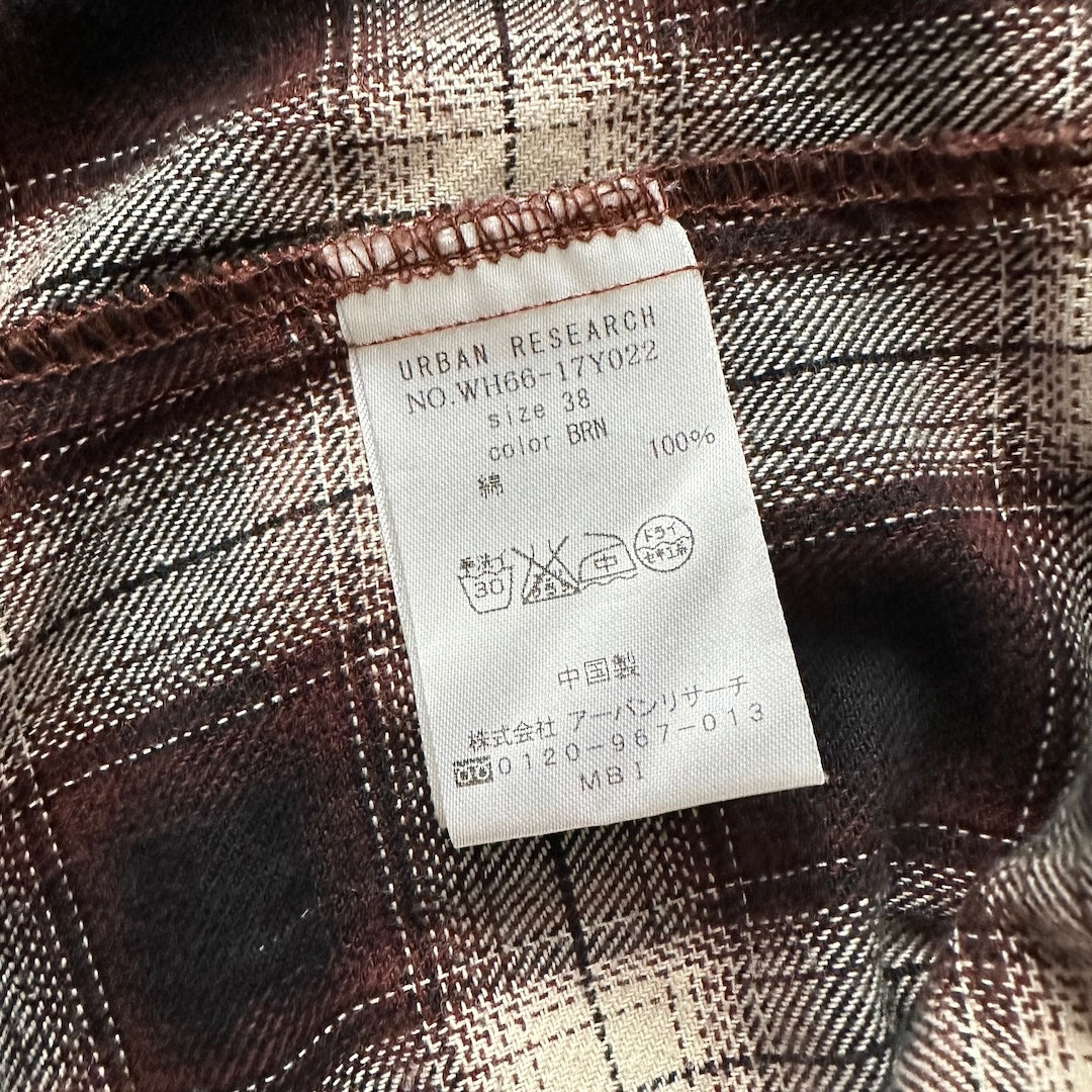 【URBAN RESEARCH】チェック柄ミドル丈チェスターコート チェック柄 38 古着 メンズ