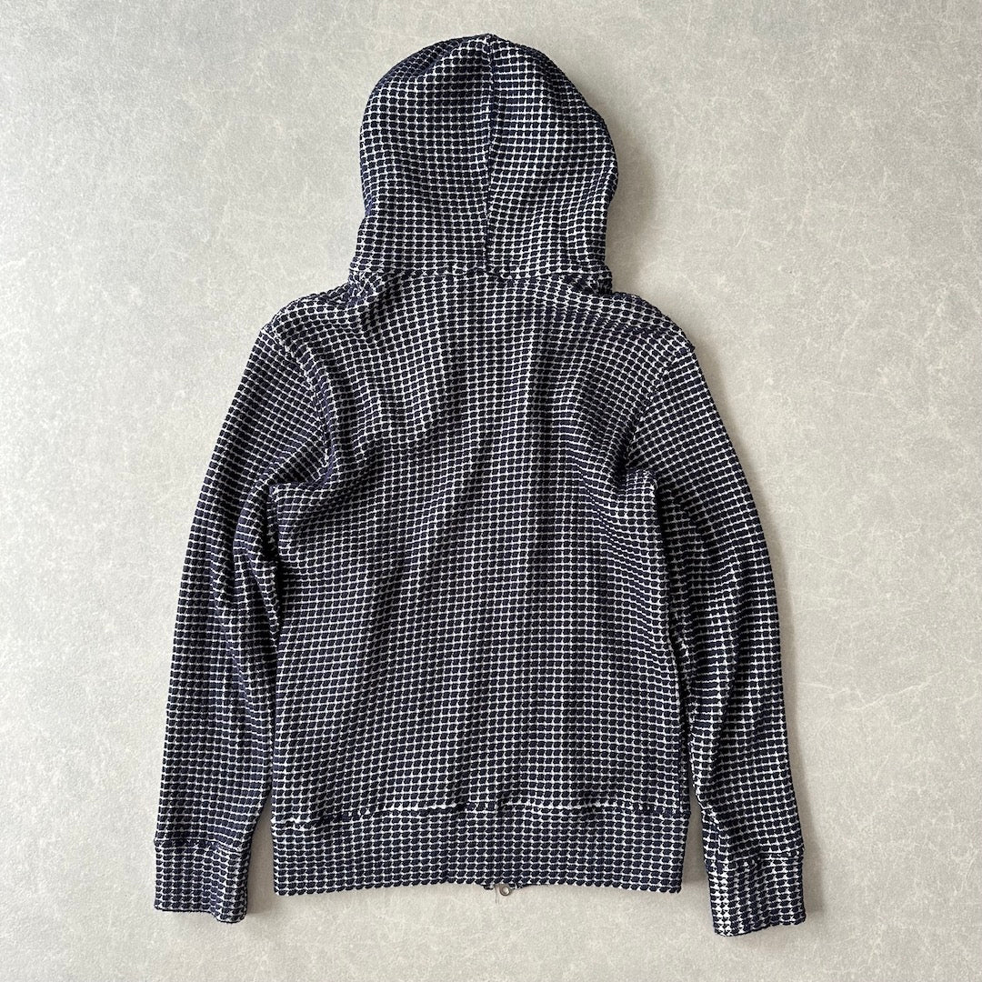 【SEAGREEN】ドット柄ジップアップスウェットパーカー M 古着 メンズ