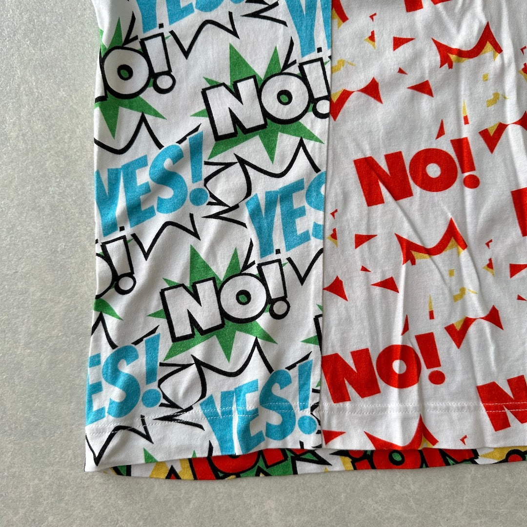 【COMME des GARCONS SHIRT】YES！NO！柄ポッププリント半袖Tシャツ 総柄 L 古着 メンズ