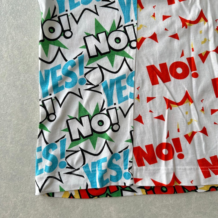 【COMME des GARCONS SHIRT】YES！NO！柄ポッププリント半袖Tシャツ 総柄 L 古着 メンズ