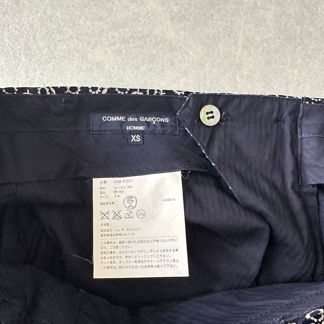 【COMME des GARÇONS HOMME】花柄プリントショートパンツ 総柄 XS 古着 メンズ