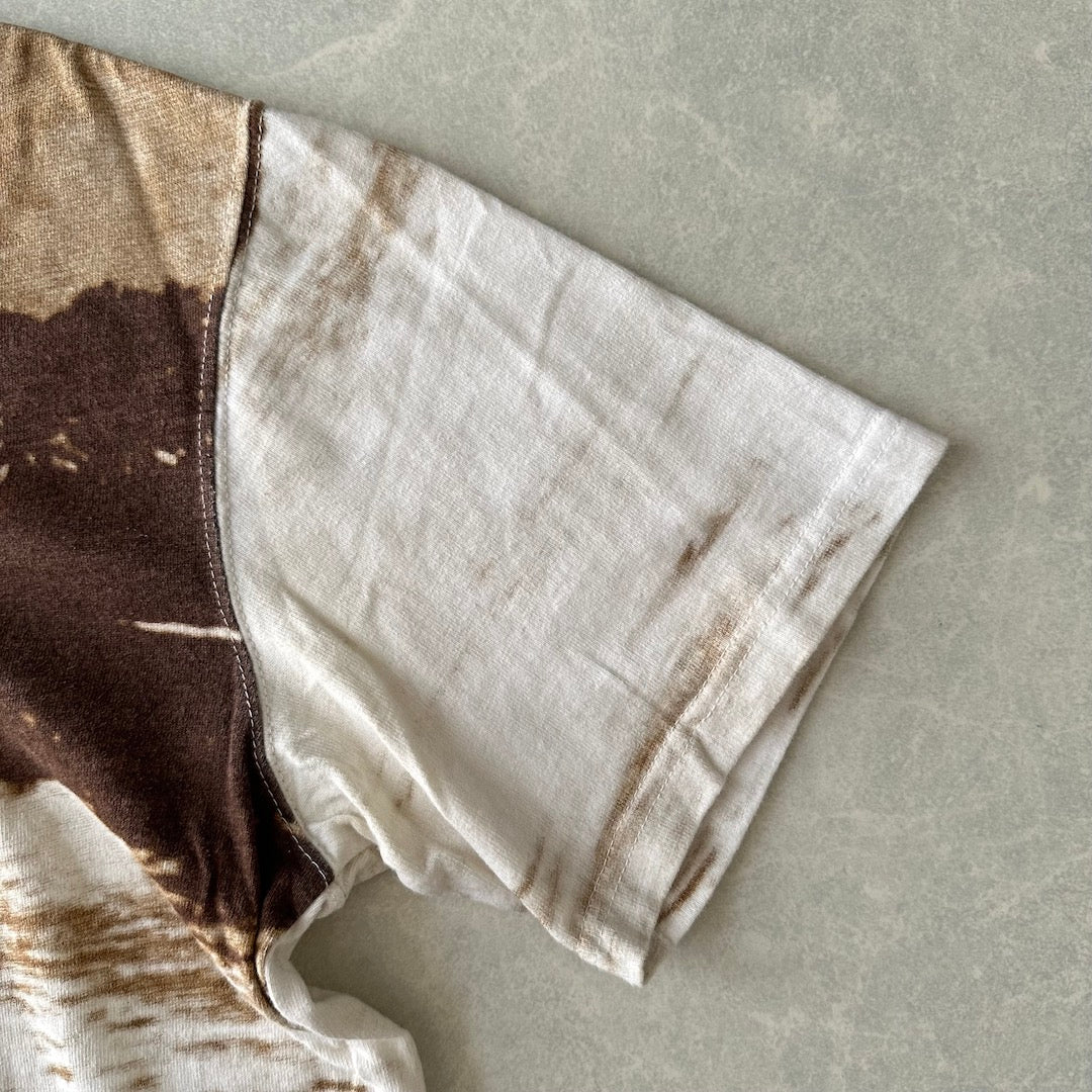 【TOMMY】LIFEビーチ柄プリント半袖Tシャツ 総柄 M 古着 メンズ