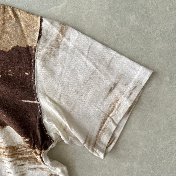 【TOMMY】LIFEビーチ柄プリント半袖Tシャツ 総柄 M 古着 メンズ