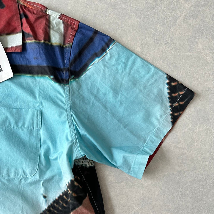 【XLARGE】未使用品 異国柄プリント半袖開襟シャツ 総柄 M 古着 メンズ