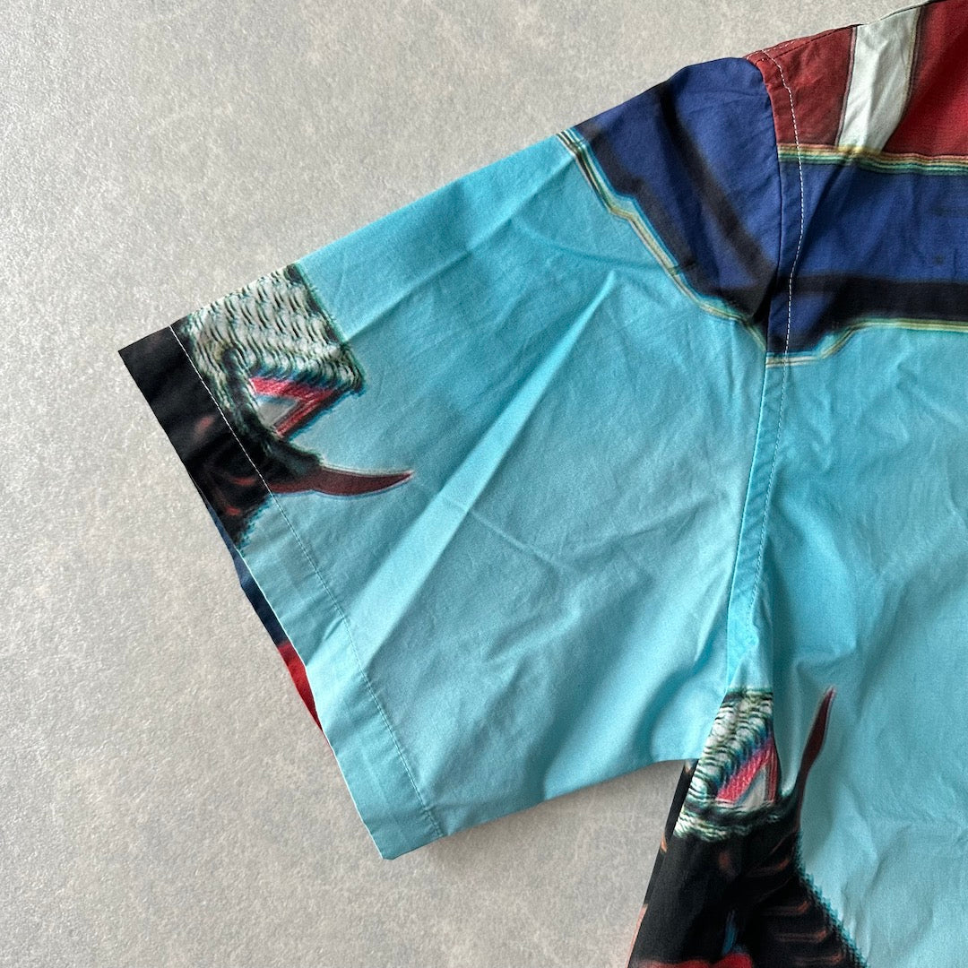 【XLARGE】未使用品 異国柄プリント半袖開襟シャツ 総柄 M 古着 メンズ