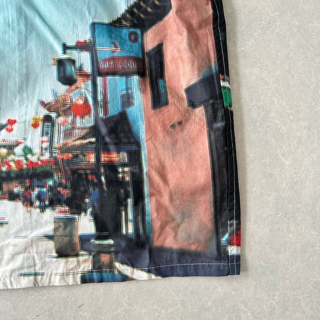 【XLARGE】未使用品 異国柄プリント半袖開襟シャツ 総柄 M 古着 メンズ