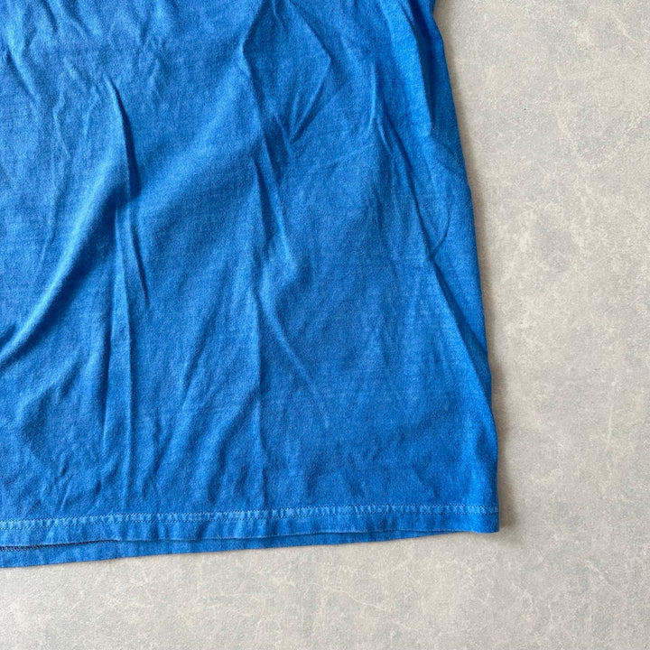 ヴィンテージ風サーフプリント半袖Tシャツ ブルー L 古着 メンズ