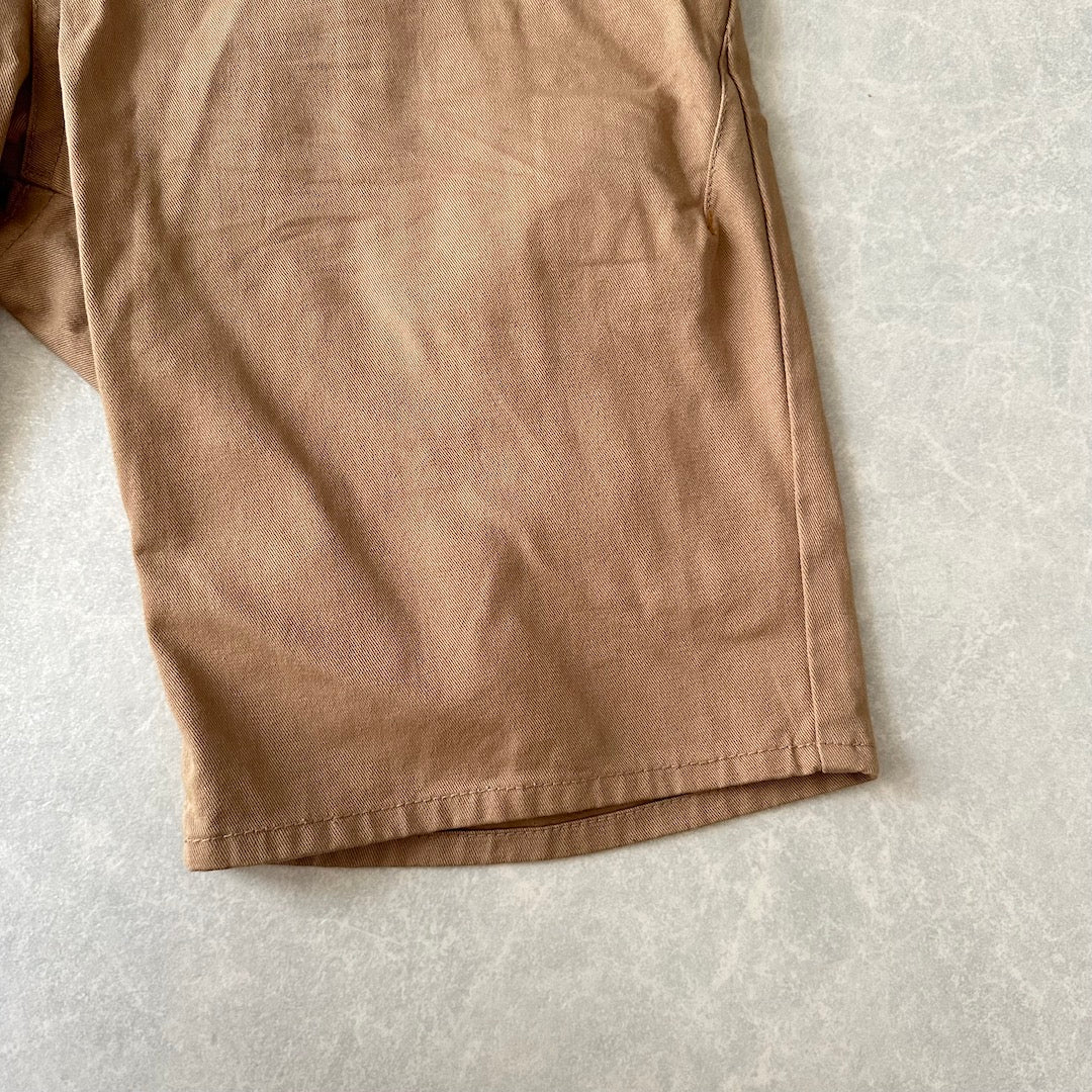 コンチョボタン刺繍入りチノショートパンツ ベージュ 古着 メンズ
