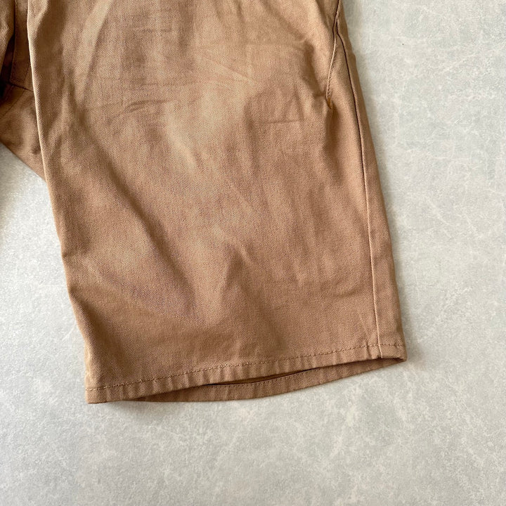 コンチョボタン刺繍入りチノショートパンツ ベージュ 古着 メンズ