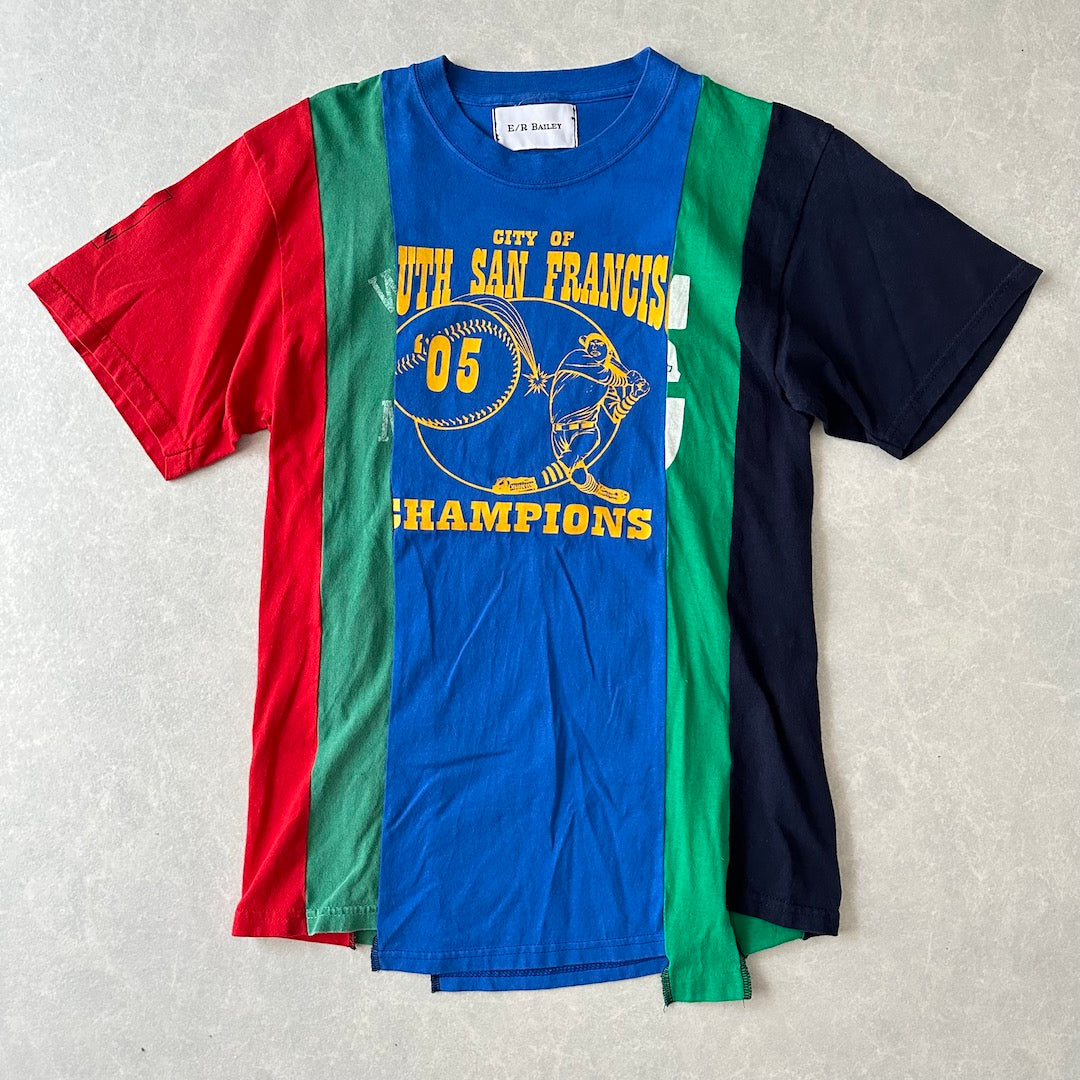 リメイク風アメカジプリント半袖Tシャツ マルチ 古着 メンズ