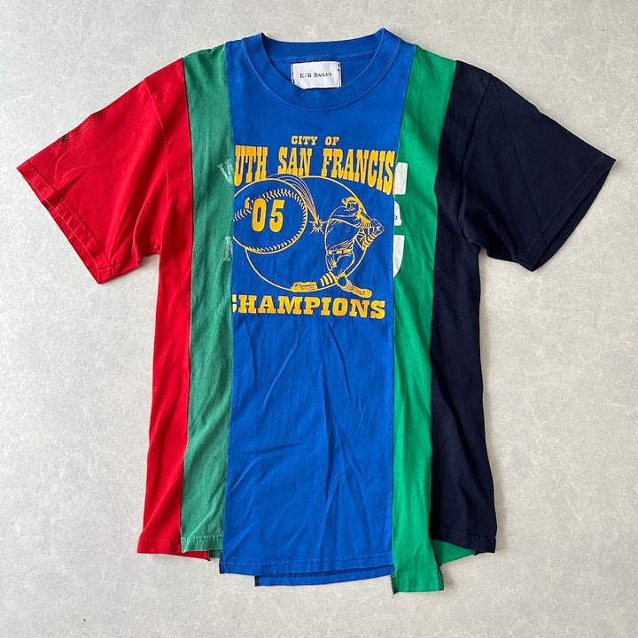 リメイク風アメカジプリント半袖Tシャツ マルチ 古着 メンズ