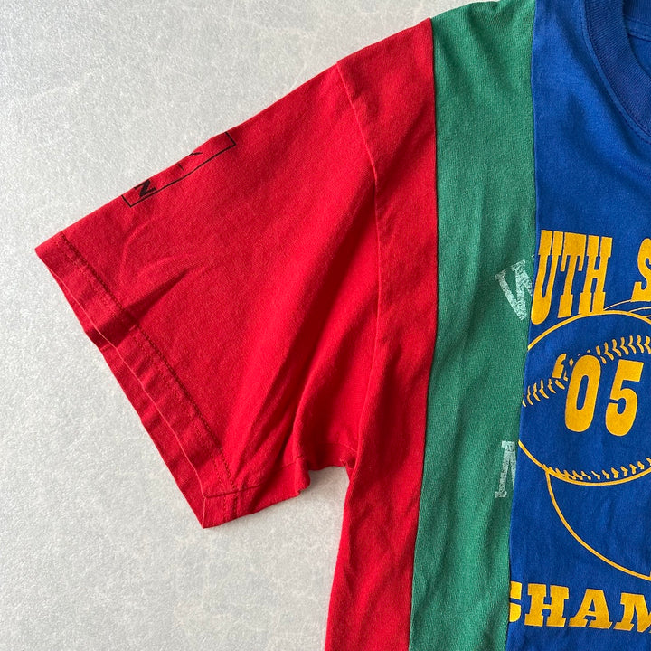 リメイク風アメカジプリント半袖Tシャツ マルチ 古着 メンズ