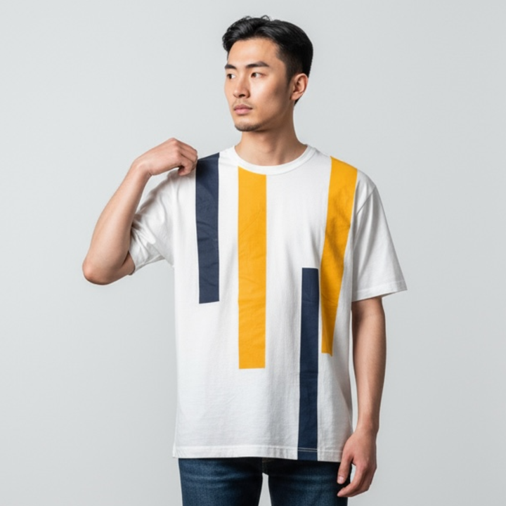 【COMME des GARCONS HOMME】マルチストライプ柄半袖Tシャツ ストライプ S 古着 メンズ