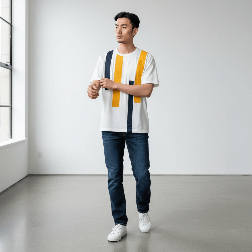 【COMME des GARCONS HOMME】マルチストライプ柄半袖Tシャツ ストライプ S 古着 メンズ