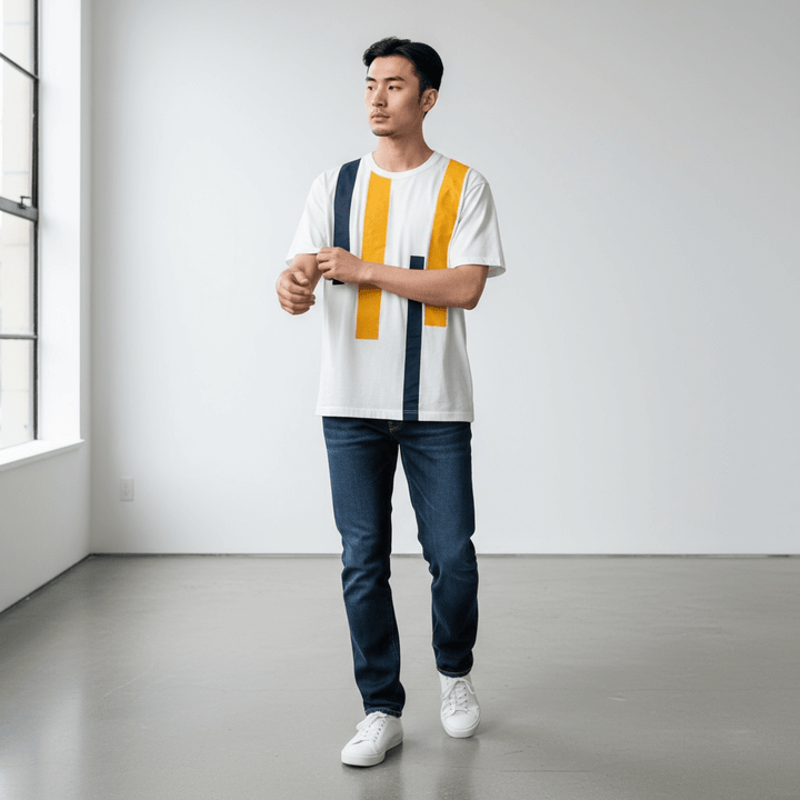 【COMME des GARCONS HOMME】マルチストライプ柄半袖Tシャツ ストライプ S 古着 メンズ