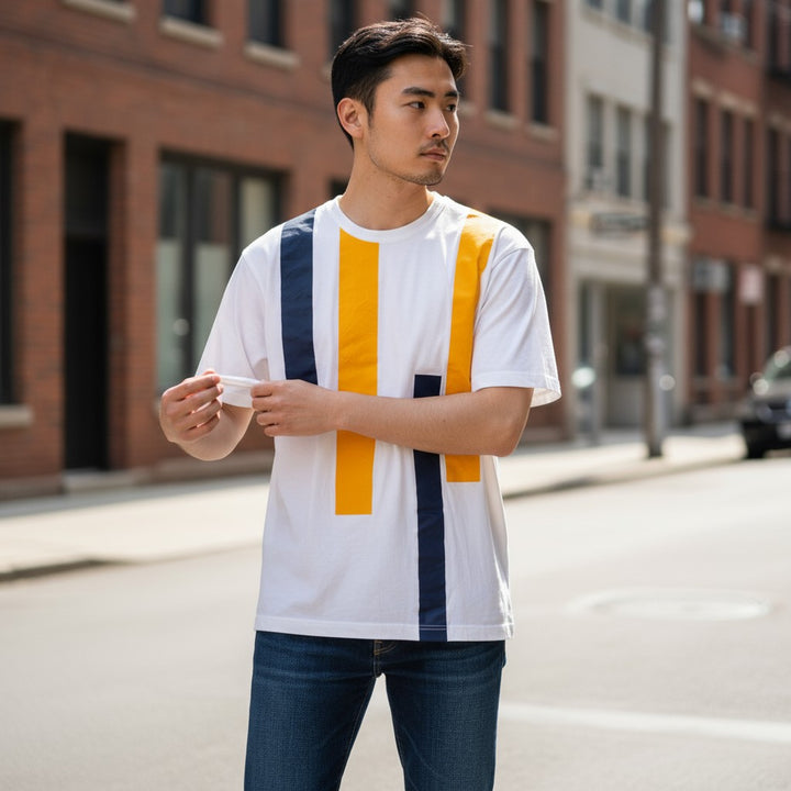 【COMME des GARCONS HOMME】マルチストライプ柄半袖Tシャツ ストライプ S 古着 メンズ