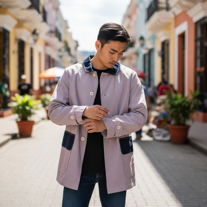 【JUNYA WATANABE COMME des GARCONS MAN】美品 ギンガムチェック柄ステンカラーコート S 古着 メンズ