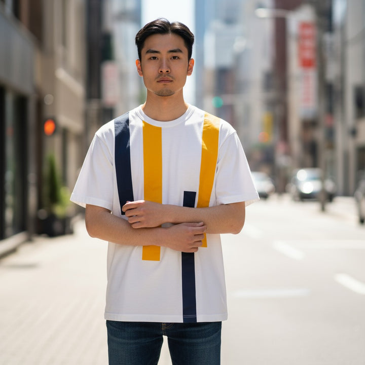 【COMME des GARCONS HOMME】マルチストライプ柄半袖Tシャツ ストライプ S 古着 メンズ