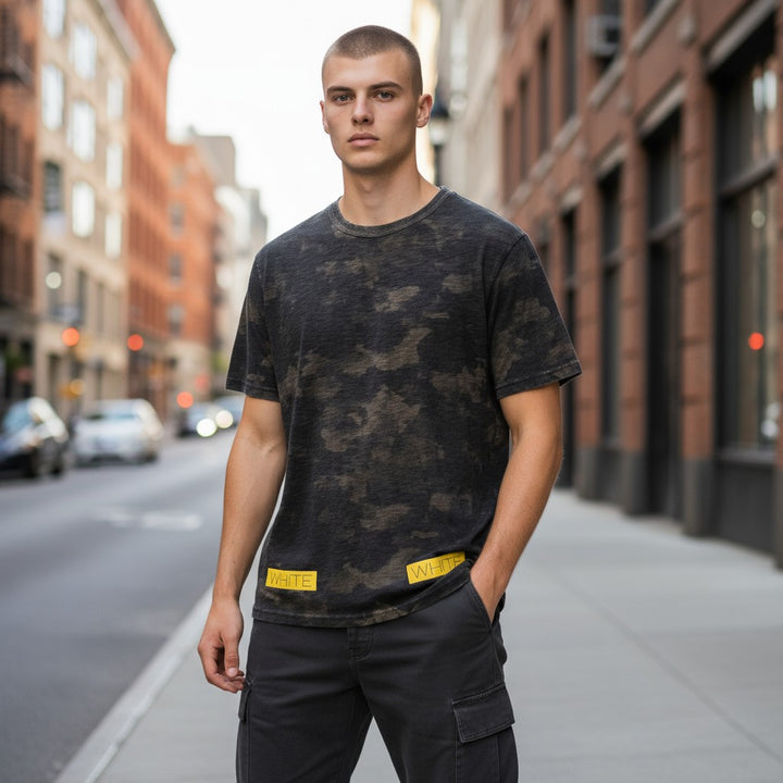 迷彩柄カモフラージュバックプリント半袖Tシャツ カモフラ柄 XXL 古着 メンズ