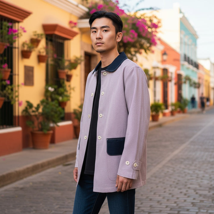 【JUNYA WATANABE COMME des GARCONS MAN】美品 ギンガムチェック柄ステンカラーコート S 古着 メンズ