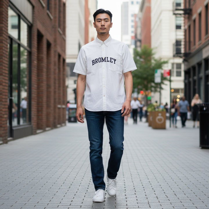 【SILAS】プリント半袖シャツ ホワイト M 古着 メンズ