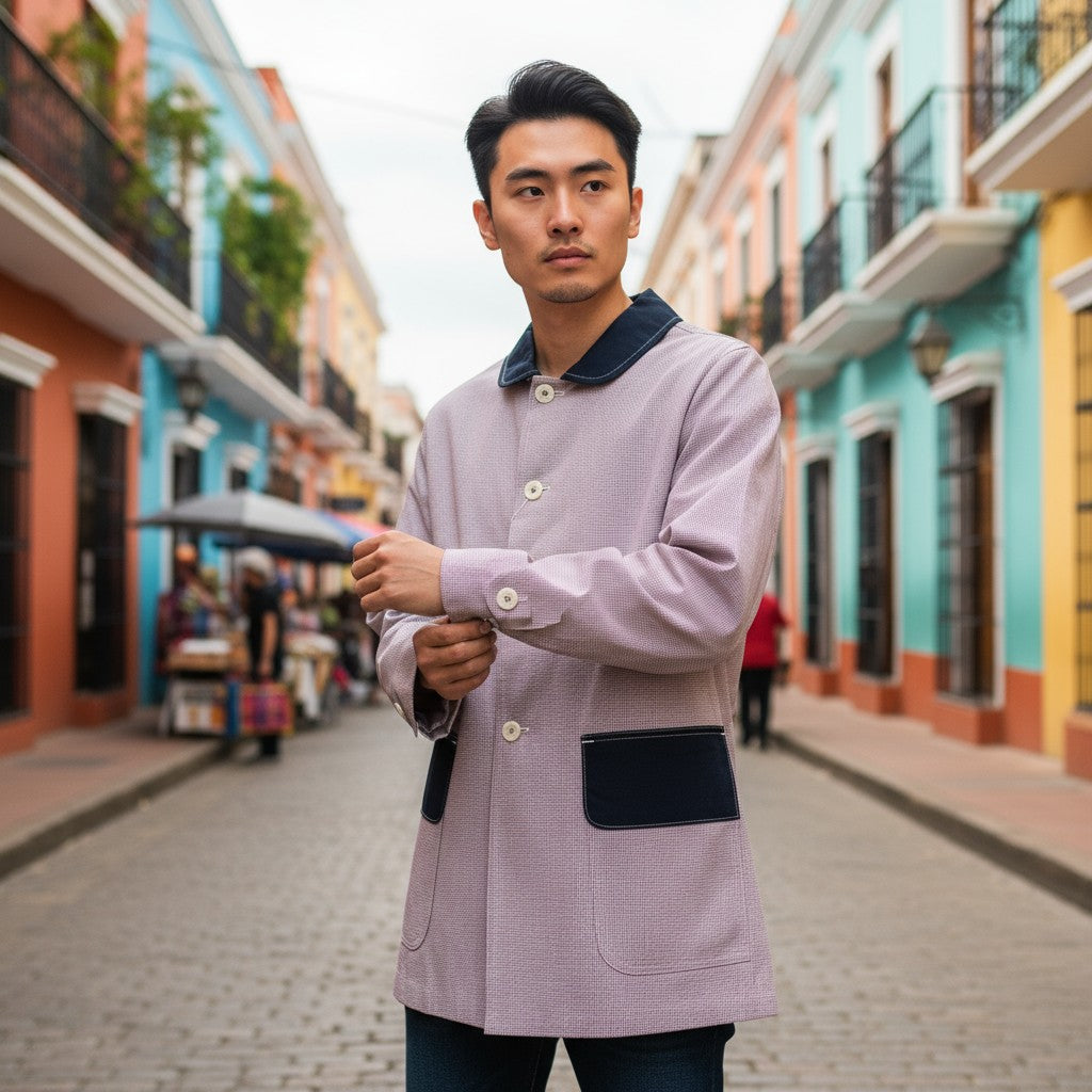 【JUNYA WATANABE COMME des GARCONS MAN】美品 ギンガムチェック柄ステンカラーコート S 古着 メンズ